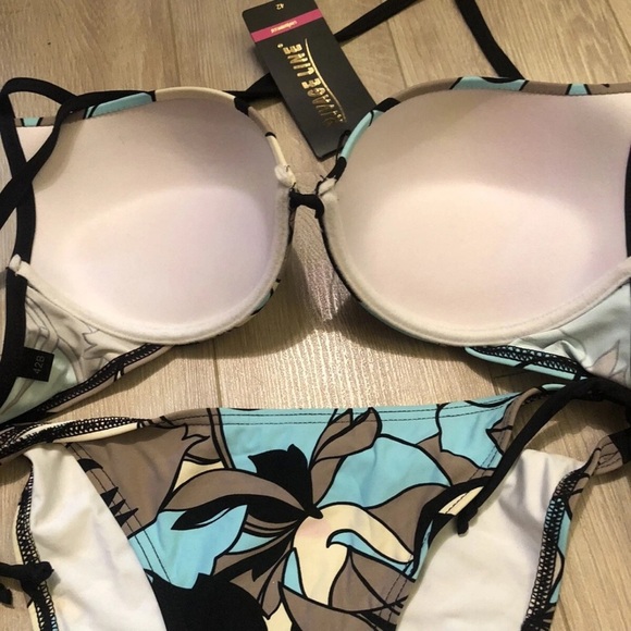 RIVAGE Two Pieces bikini Swimsuit Size 38B Push Up Underwire Top /M Bottom. - Picture 6 of 8